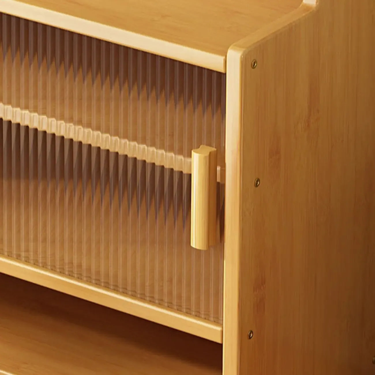 Buffet étroit moderne en bambou avec comptoir en bois