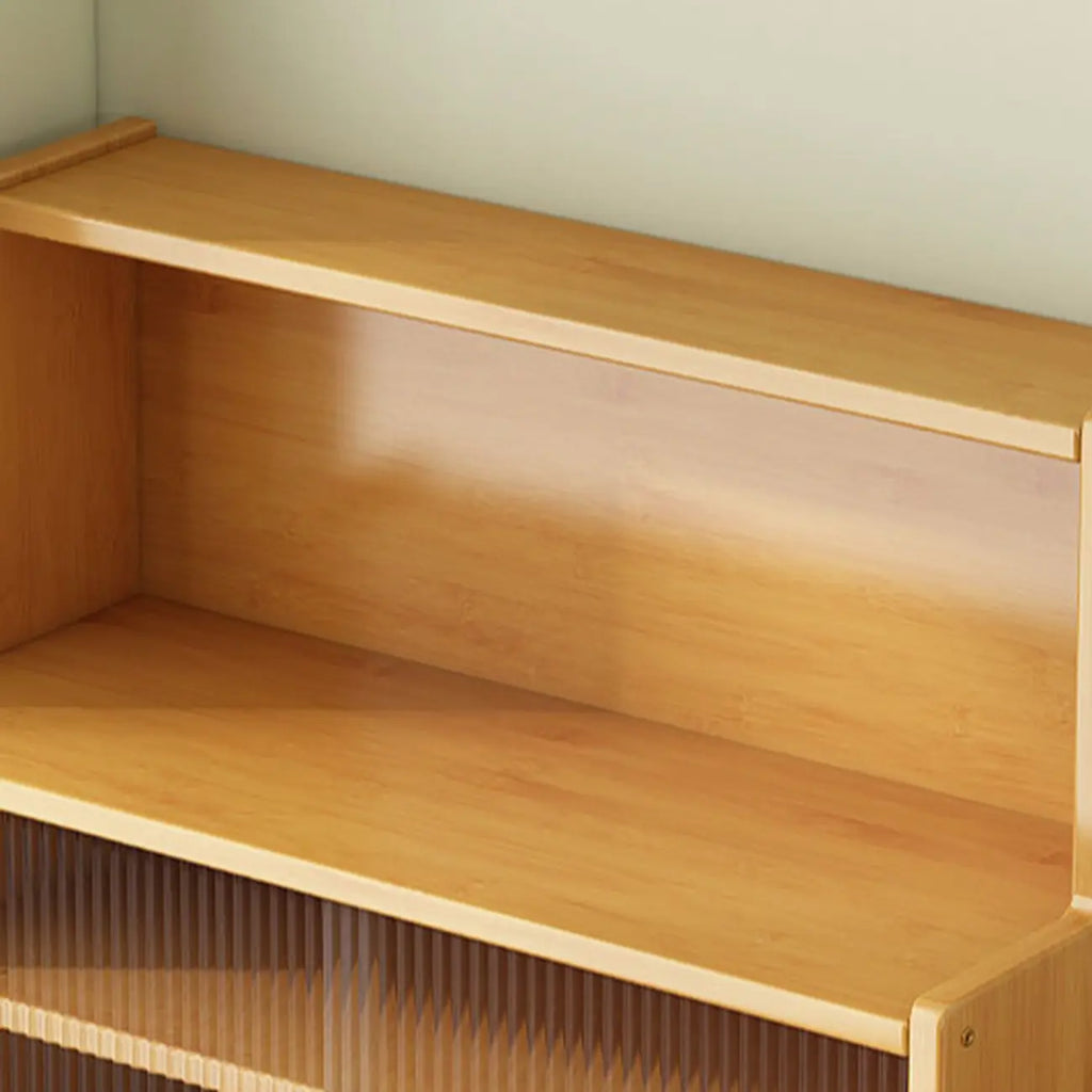 Buffet étroit moderne en bambou avec comptoir en bois