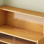 Buffet étroit moderne en bambou avec comptoir en bois