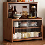 Buffet étroit moderne en bambou avec comptoir en bois