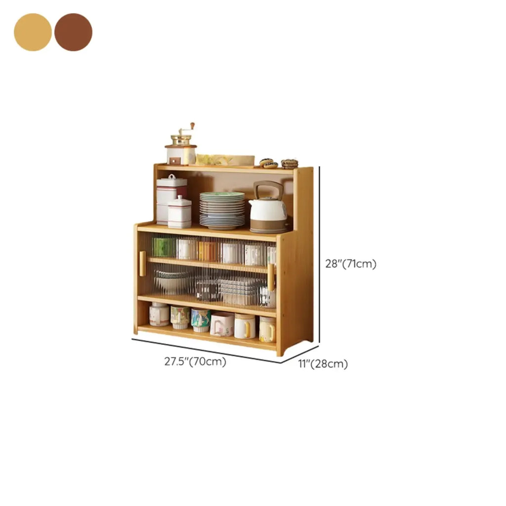 Buffet étroit moderne en bambou avec comptoir en bois