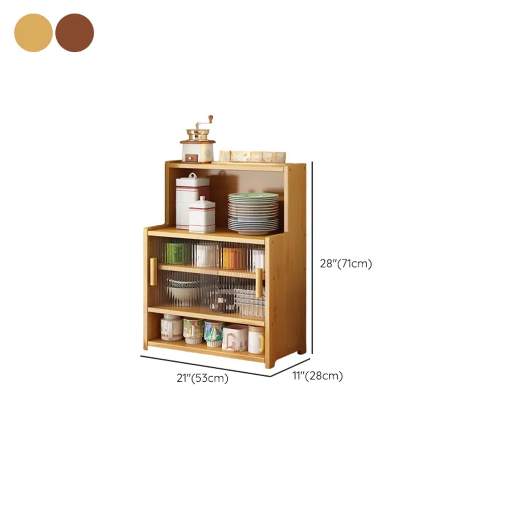Buffet étroit moderne en bambou avec comptoir en bois