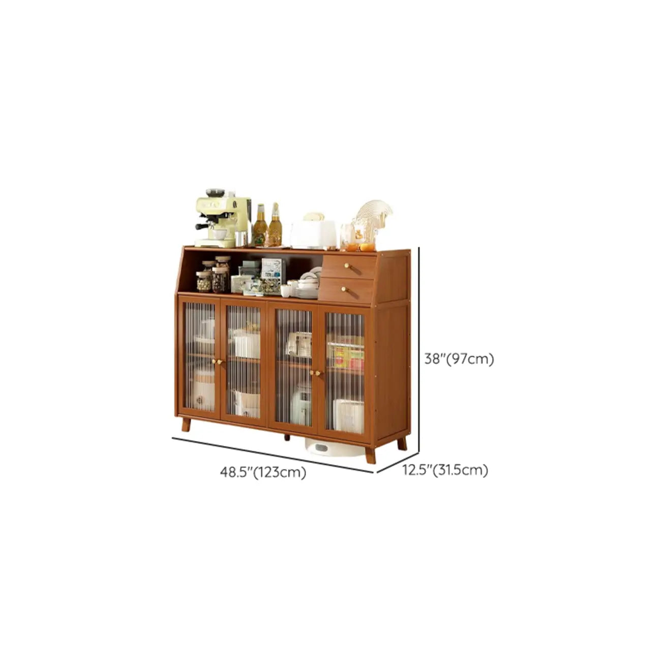 Buffet étroit moderne en bambou