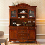 Buffet moderne en bois brun avec étagères réglables