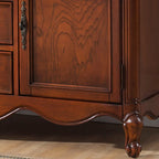 Buffet moderne en bois brun avec étagères réglables