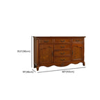 Buffet moderne en bois brun avec étagères réglables