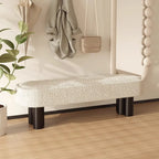 Banc de chambre moderne beige capitonné avec structure en métal