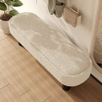 Banc de chambre moderne beige capitonné avec structure en métal