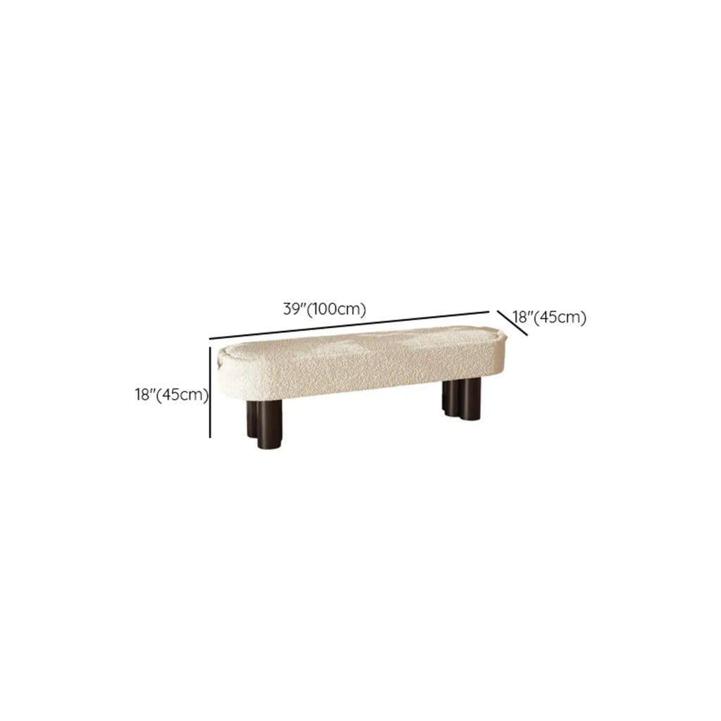 Banc de chambre moderne beige capitonné avec structure en métal