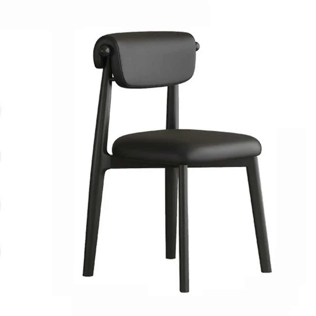 Chaise de salle à manger élégante à dossier bas, revêtue de similicuir.
