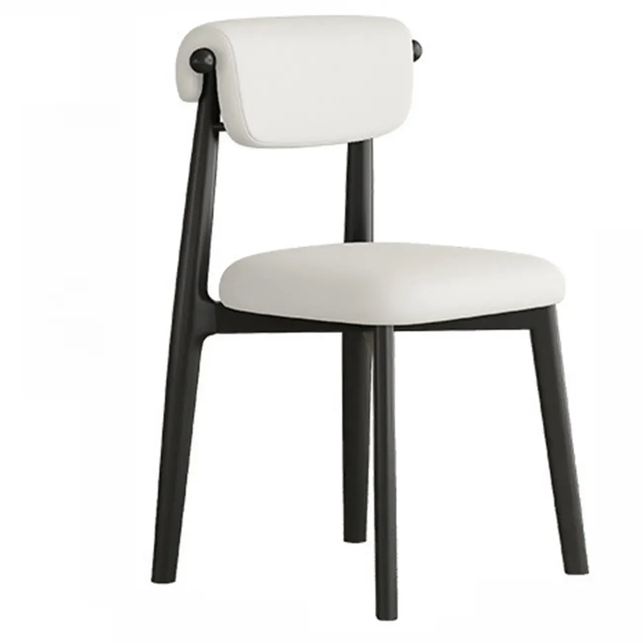 Chaise de salle à manger élégante à dossier bas, revêtue de similicuir.