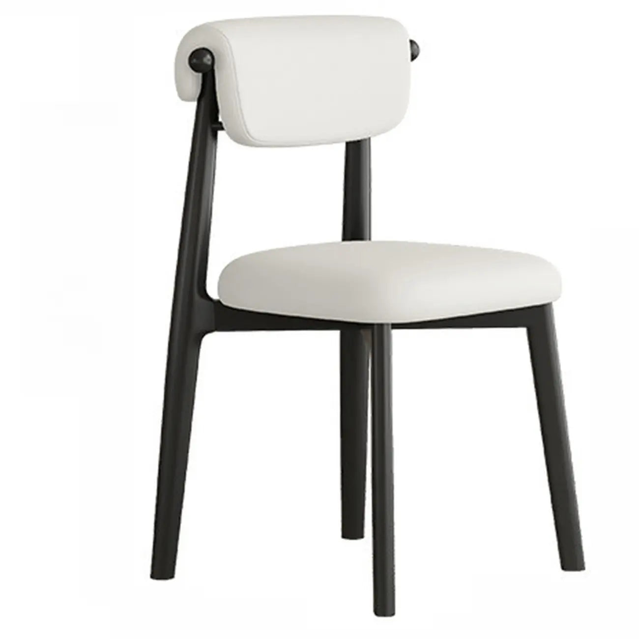 Chaise de salle à manger élégante à dossier bas, revêtue de similicuir.