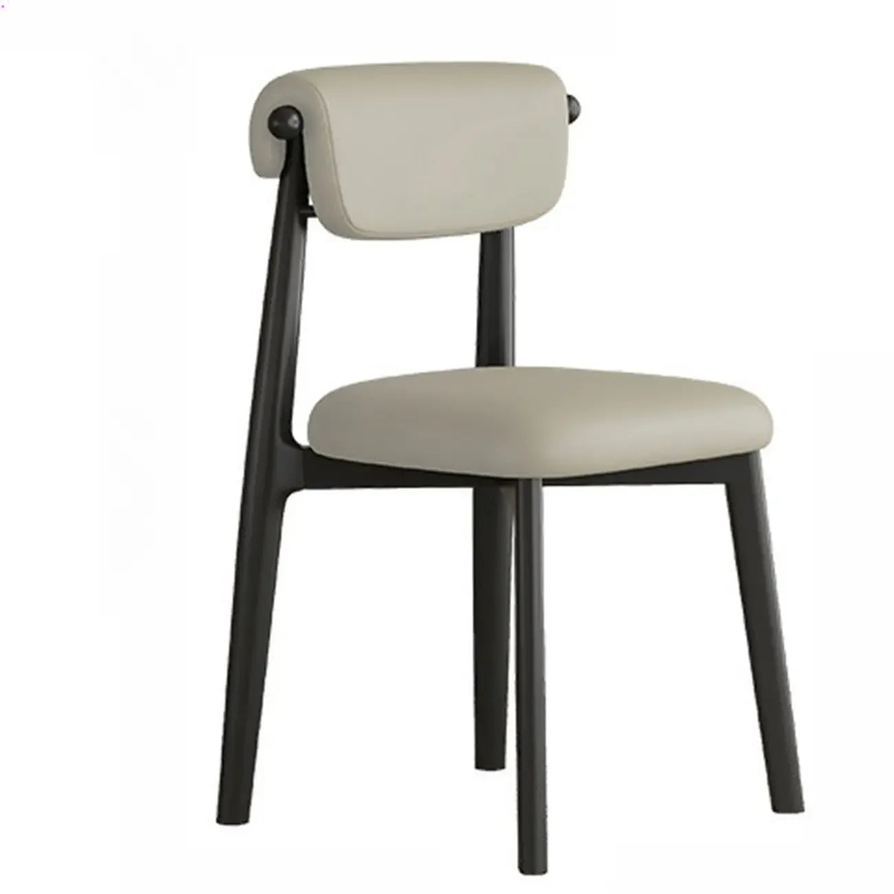 Chaise de salle à manger élégante à dossier bas, revêtue de similicuir.