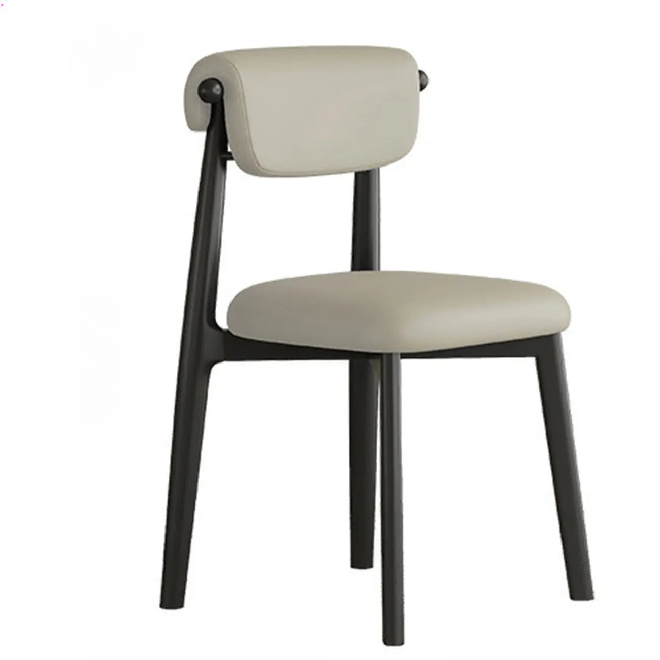 Chaise de salle à manger élégante à dossier bas, revêtue de similicuir.