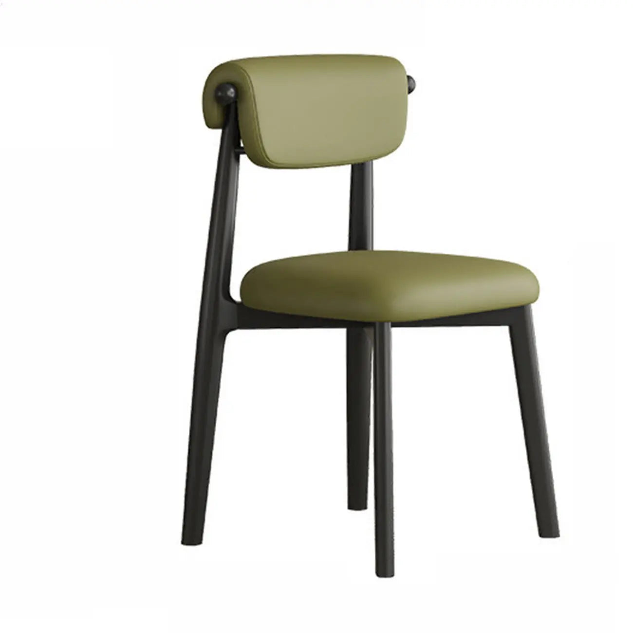 Chaise de salle à manger élégante à dossier bas, revêtue de similicuir.