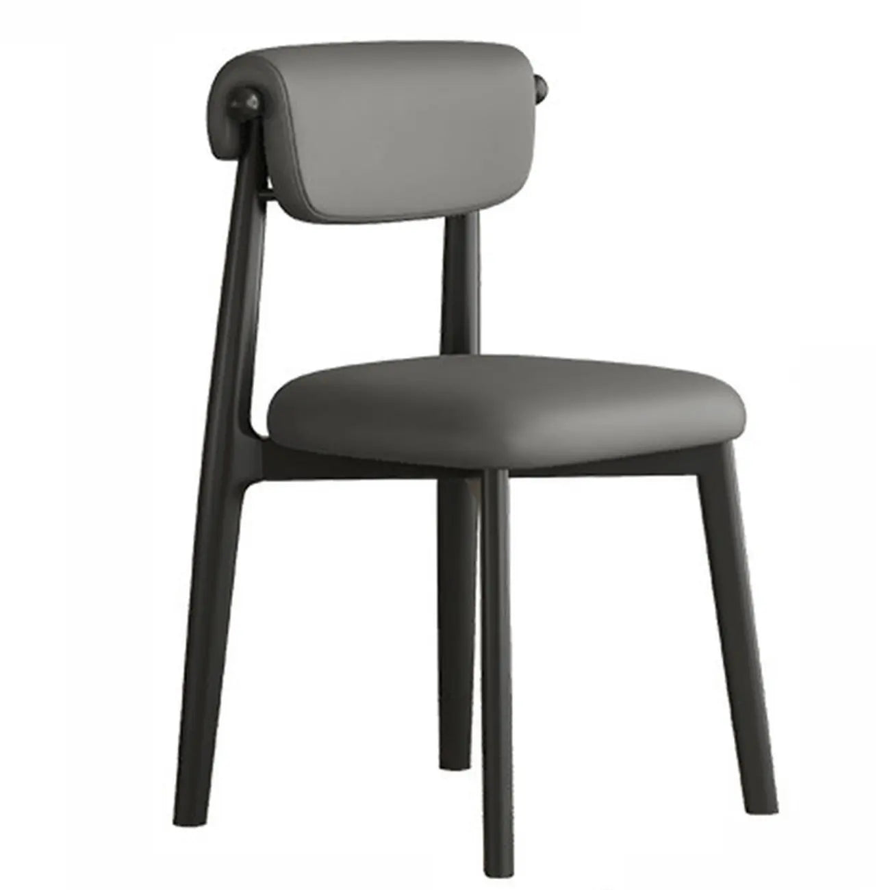 Chaise de salle à manger élégante à dossier bas, revêtue de similicuir.