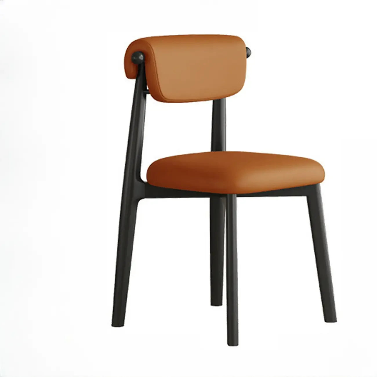 Chaise de salle à manger élégante à dossier bas, revêtue de similicuir.