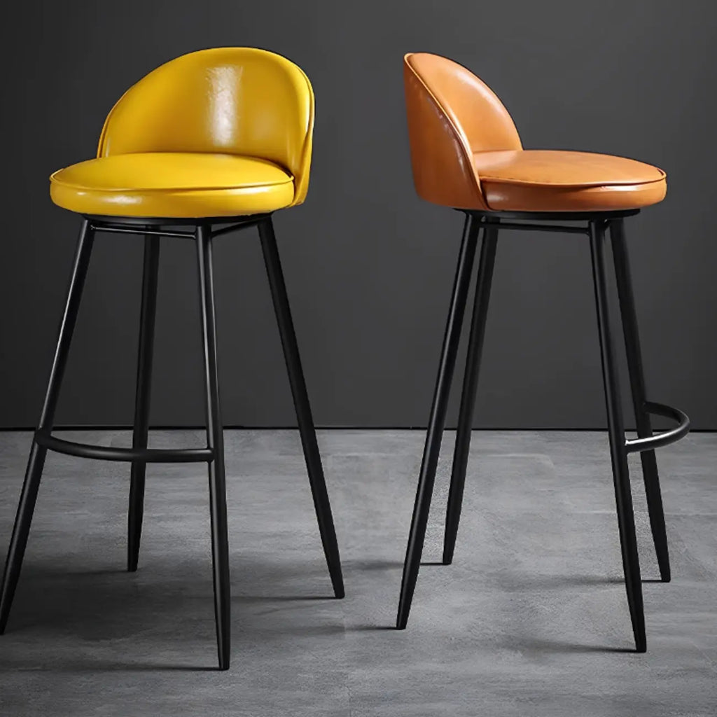 Tabourets de bar pivotants en cuir de hauteur industrielle
