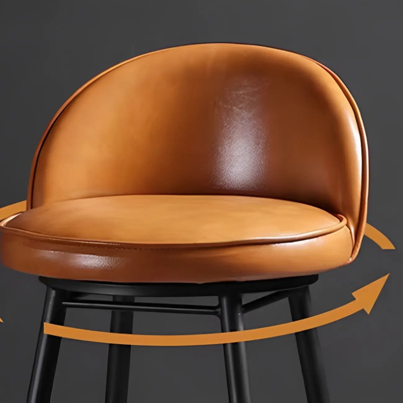 Tabourets de bar pivotants en cuir de hauteur industrielle