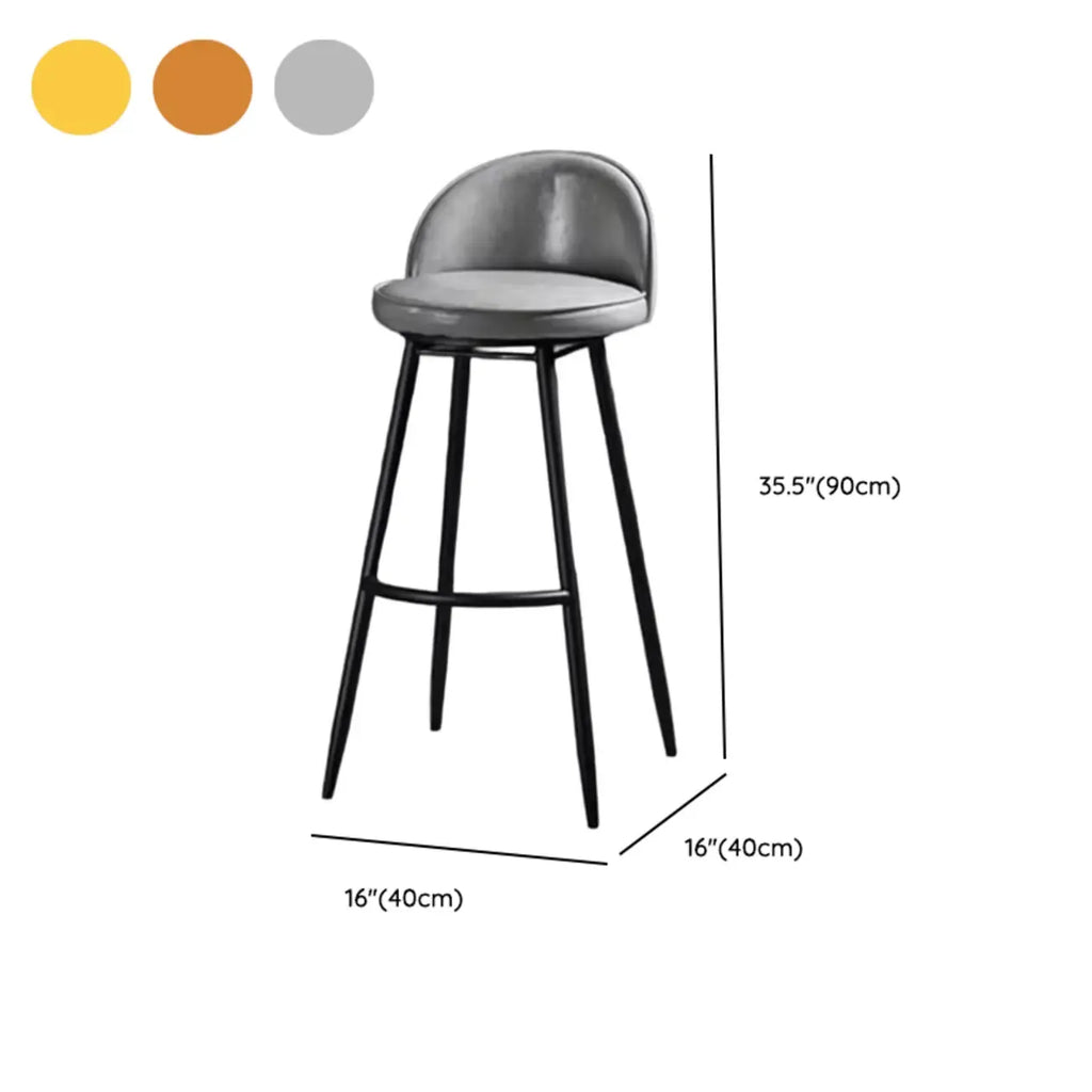 Tabourets de bar pivotants en cuir de hauteur industrielle
