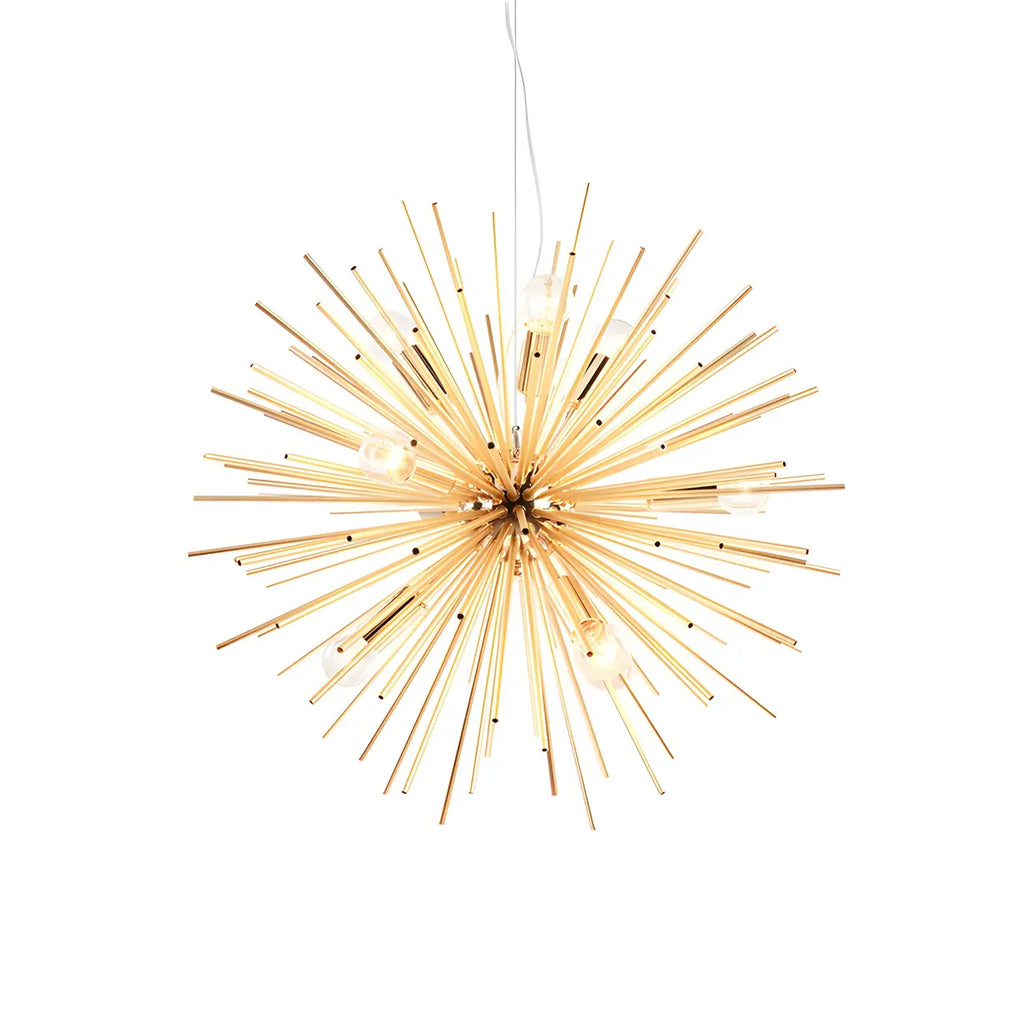 Lustre Sputnik moderne doré à effet étoile