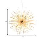 Lustre Sputnik moderne doré à effet étoile