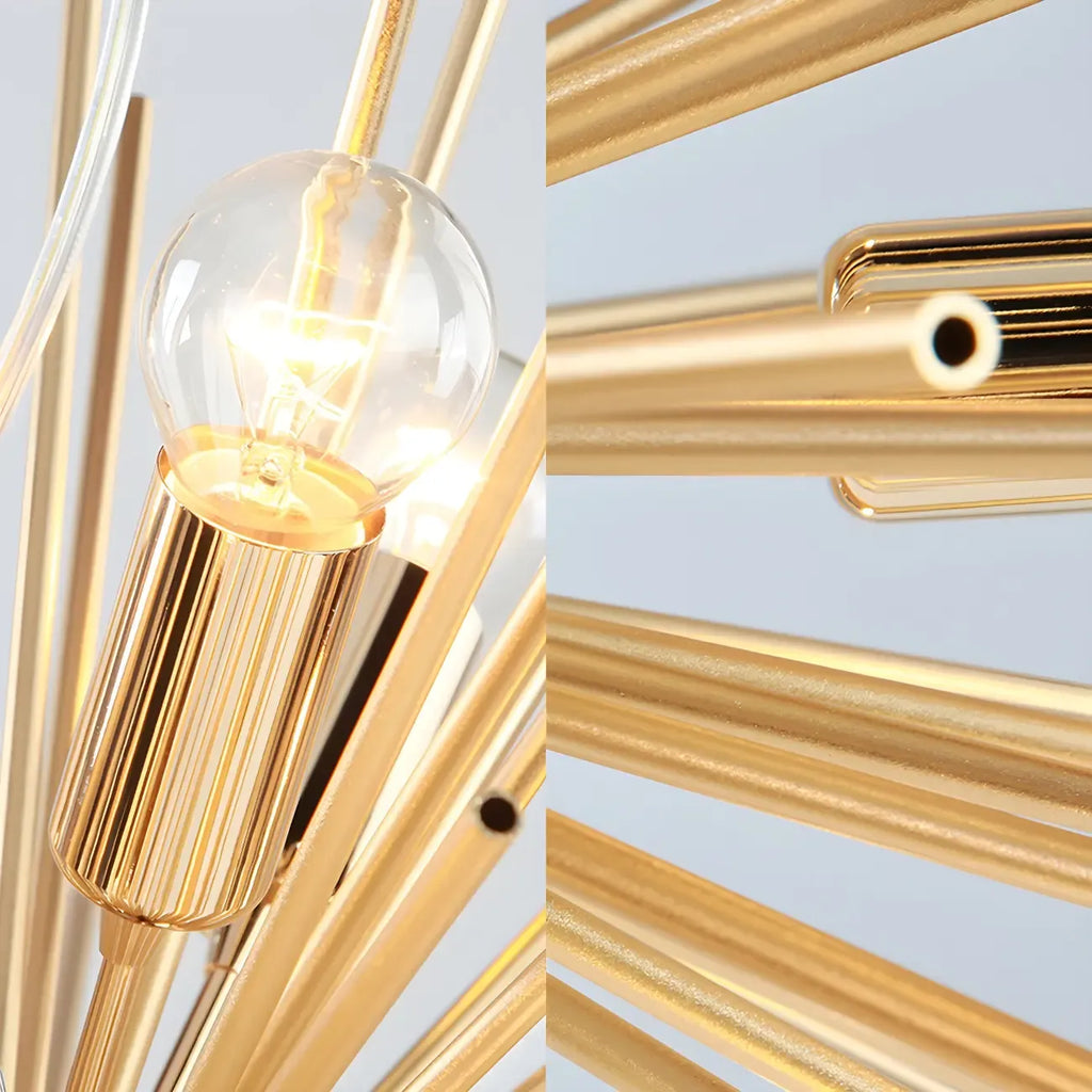 Lustre Sputnik moderne doré à effet étoile