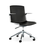 Chaise de bureau moderne en cuir avec accoudoirs pivotants réglables