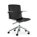 Chaise de bureau moderne en cuir avec accoudoirs pivotants réglables