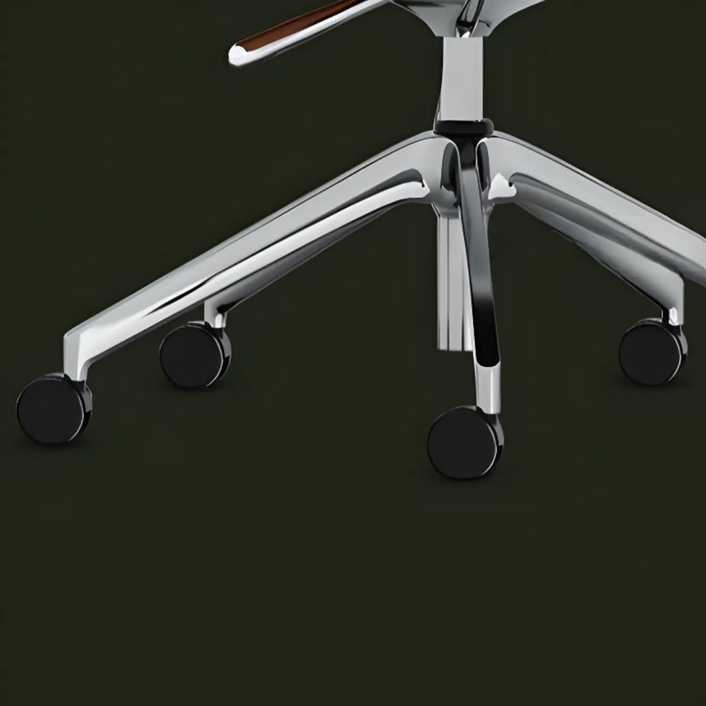 Chaise de bureau moderne en cuir avec accoudoirs pivotants réglables