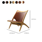 Fauteuil minimaliste en cuir marron selle pour salon