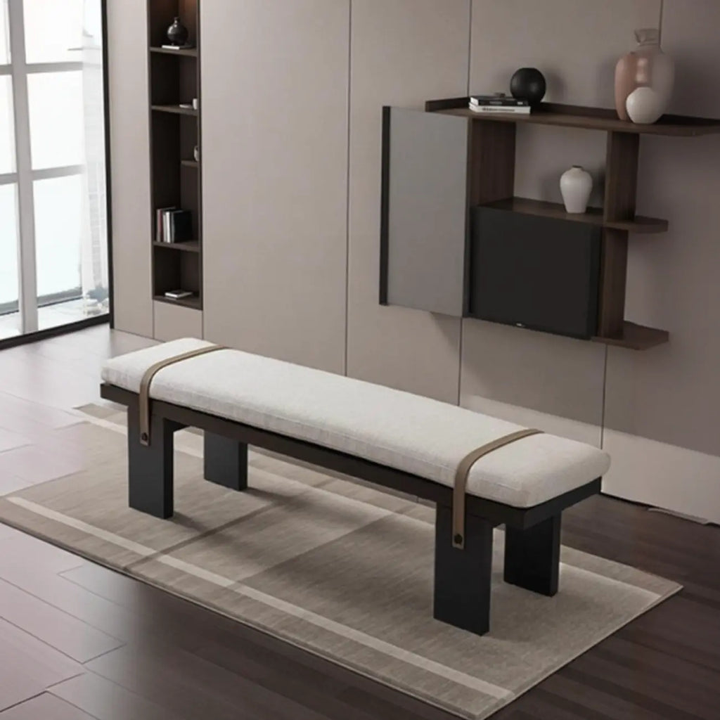 Banc de chambre minimaliste capitonné avec coussin moelleux