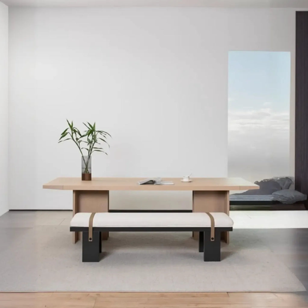 Banc de chambre minimaliste capitonné avec coussin moelleux