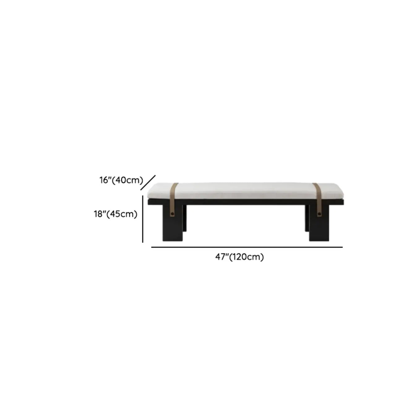 Banc de chambre minimaliste capitonné avec coussin moelleux