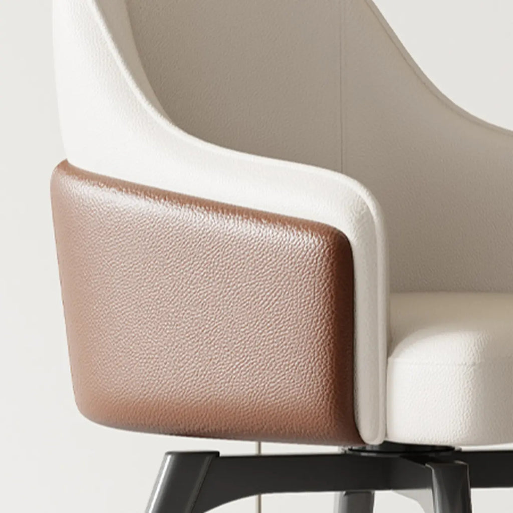 Chaise de salle à manger pivotante moderne en similicuir avec dossier plein