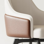 Chaise de salle à manger pivotante moderne en similicuir avec dossier plein