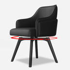Chaise de salle à manger pivotante moderne en similicuir avec dossier plein