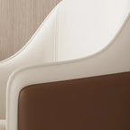 Chaise de salle à manger pivotante moderne en similicuir avec dossier plein
