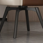 Chaise de salle à manger pivotante moderne en similicuir avec dossier plein