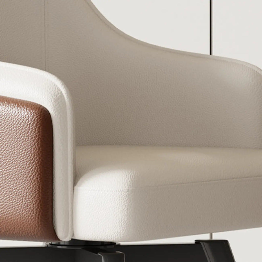 Chaise de salle à manger pivotante moderne en similicuir avec dossier plein