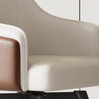 Chaise de salle à manger pivotante moderne en similicuir avec dossier plein