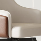 Chaise de salle à manger pivotante moderne en similicuir avec dossier plein