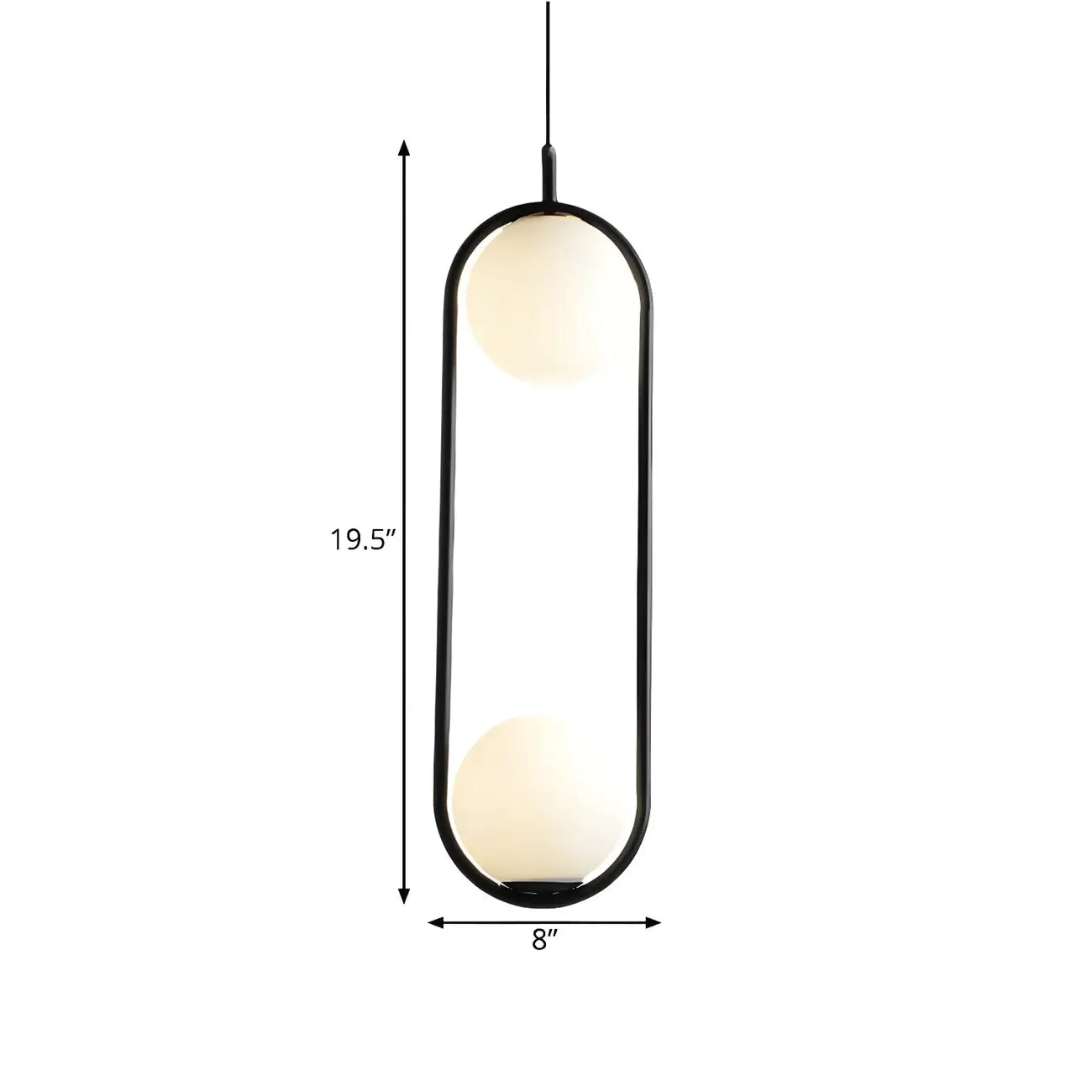 Suspension élégante Globe noire et dorée pour chambre à coucher