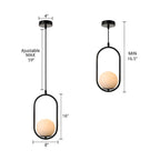 Suspension élégante Globe noire et dorée pour chambre à coucher