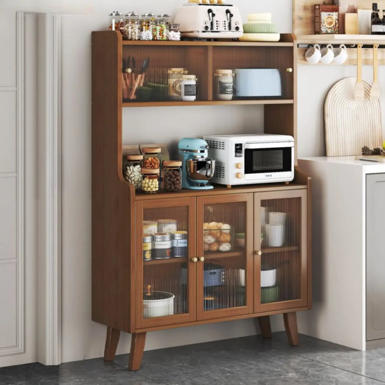 Buffets étroits modernes en bambou, armoires de rangement