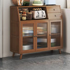 Buffets étroits modernes en bambou, armoires de rangement