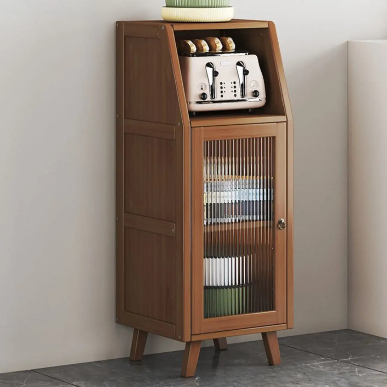Buffets étroits modernes en bambou, armoires de rangement