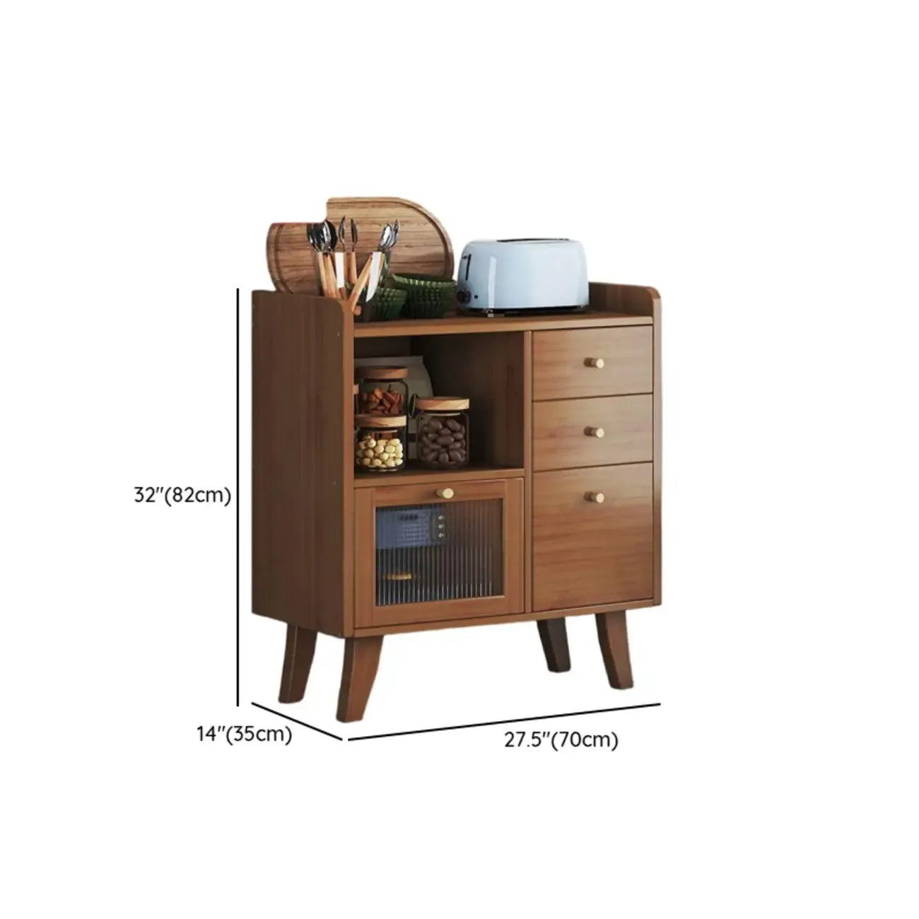 Buffets étroits modernes en bambou, armoires de rangement