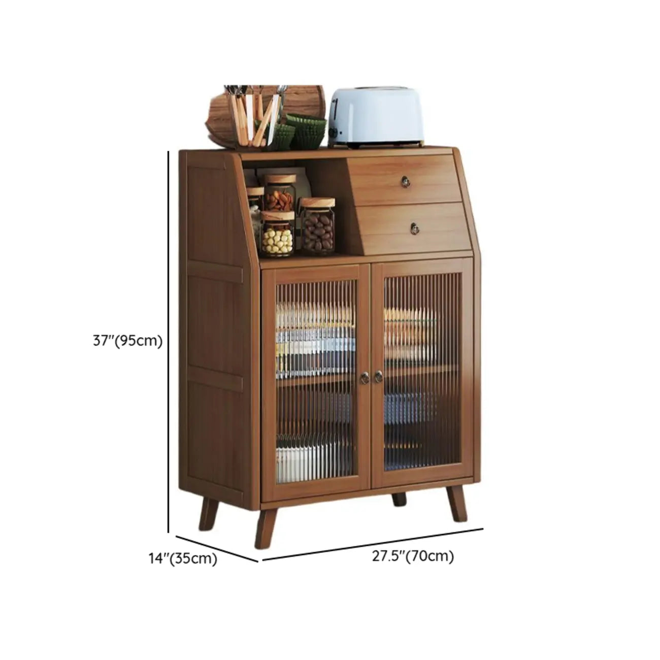 Buffets étroits modernes en bambou, armoires de rangement