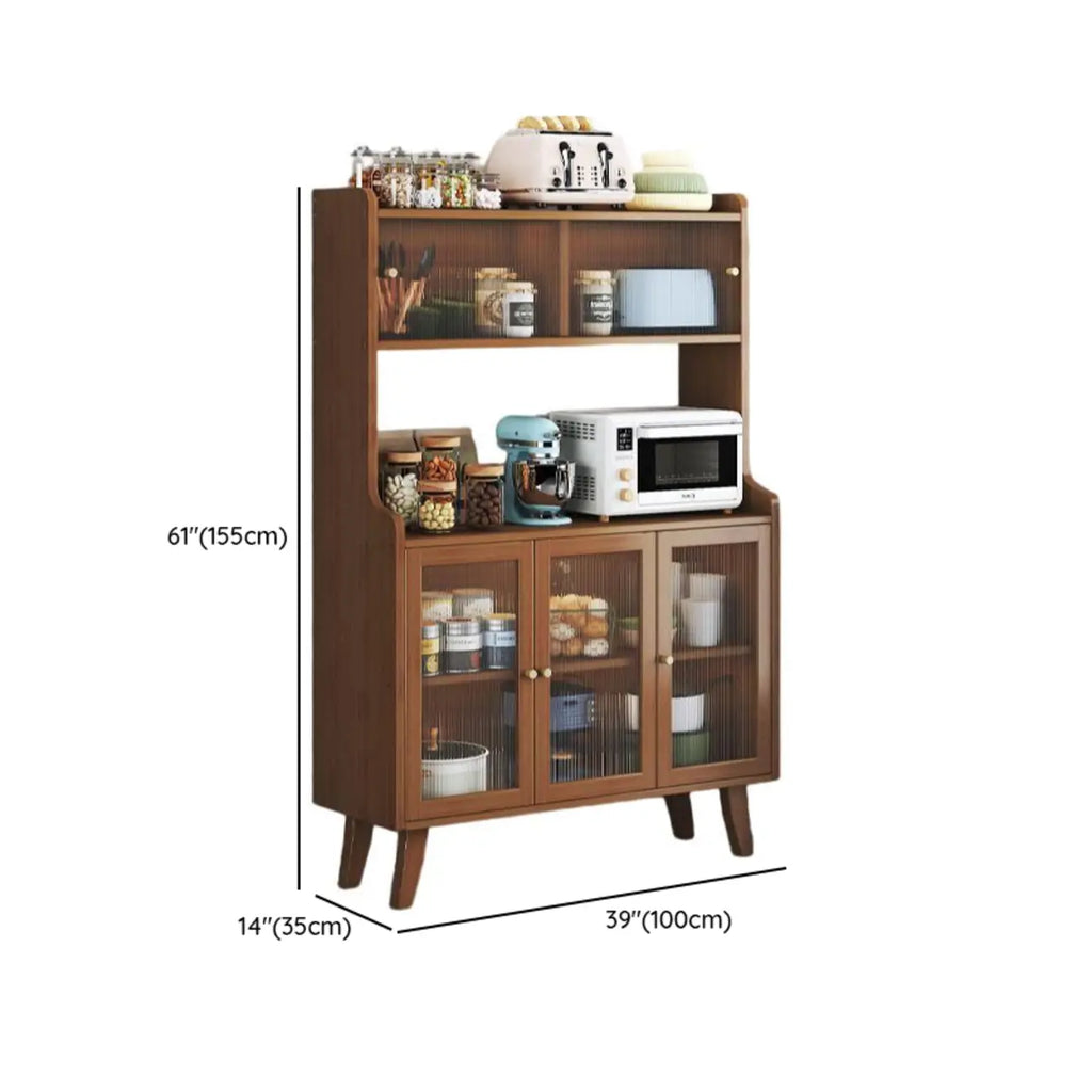 Buffets étroits modernes en bambou, armoires de rangement